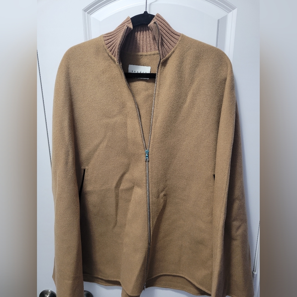 Sandro wool poncho, brown, EU 36